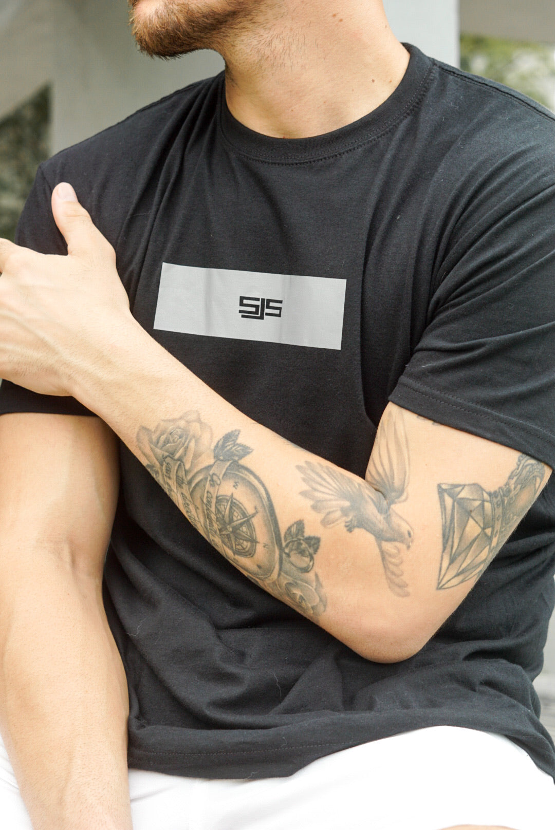 SJSGOALKEEPING BLOCK LOGO T-SHIRT - BLACK/REFLECTIVE