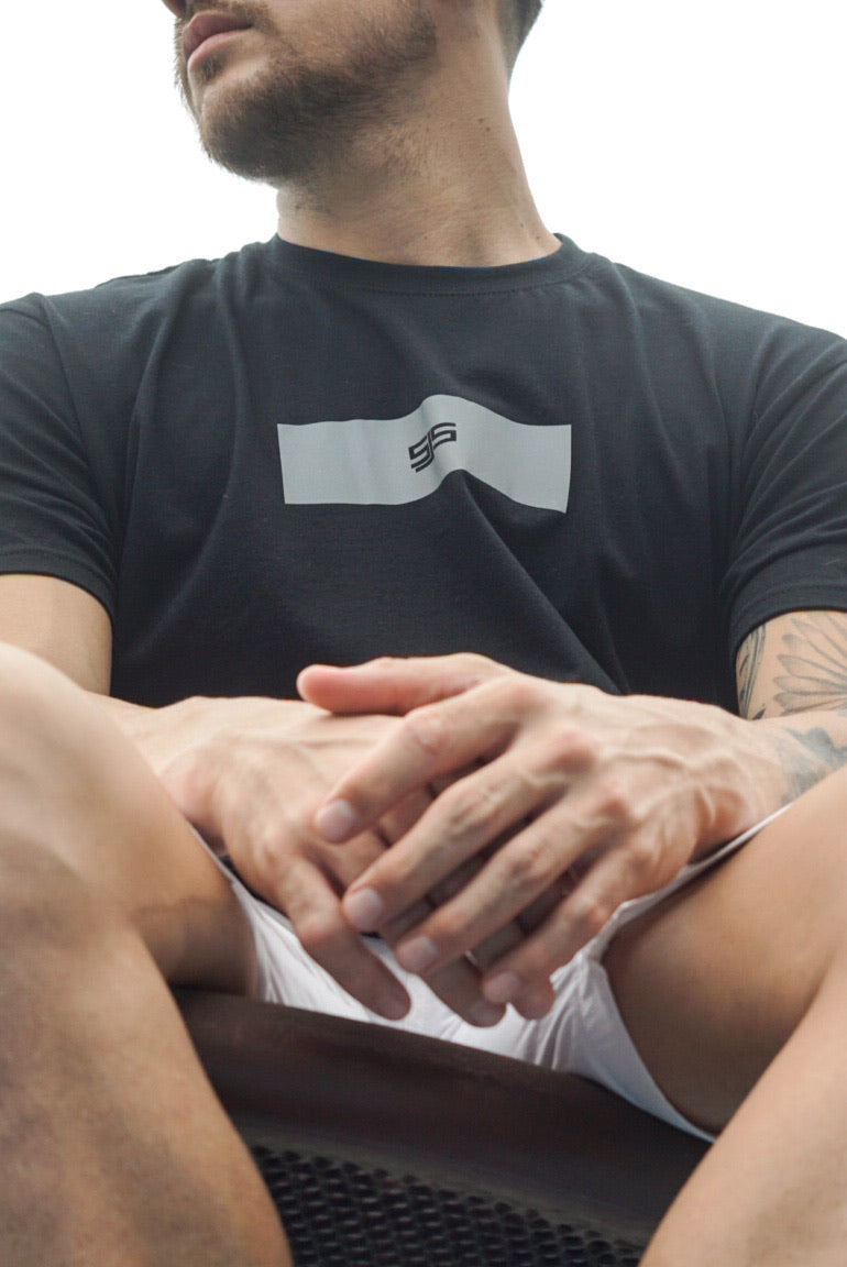 SJSGOALKEEPING BLOCK LOGO T-SHIRT - BLACK/REFLECTIVE